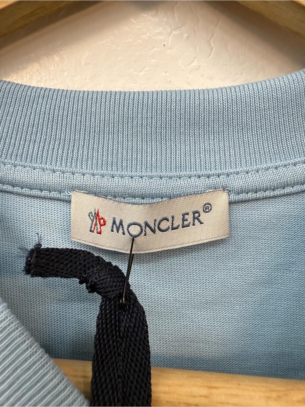 Moncler Light Blue Short-Sleeve Logo Tee - S & M available - Picture 7 of 10